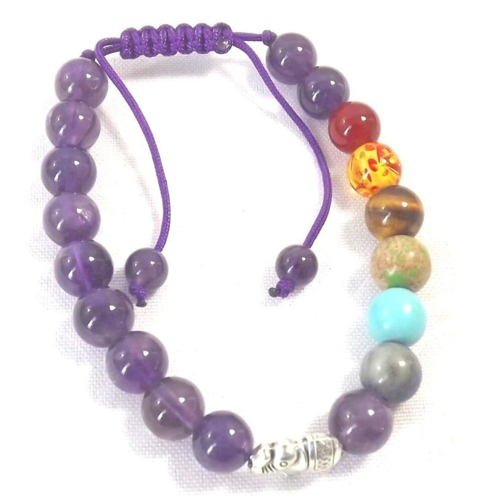 Genuine Amethyst Chakra Bracelet